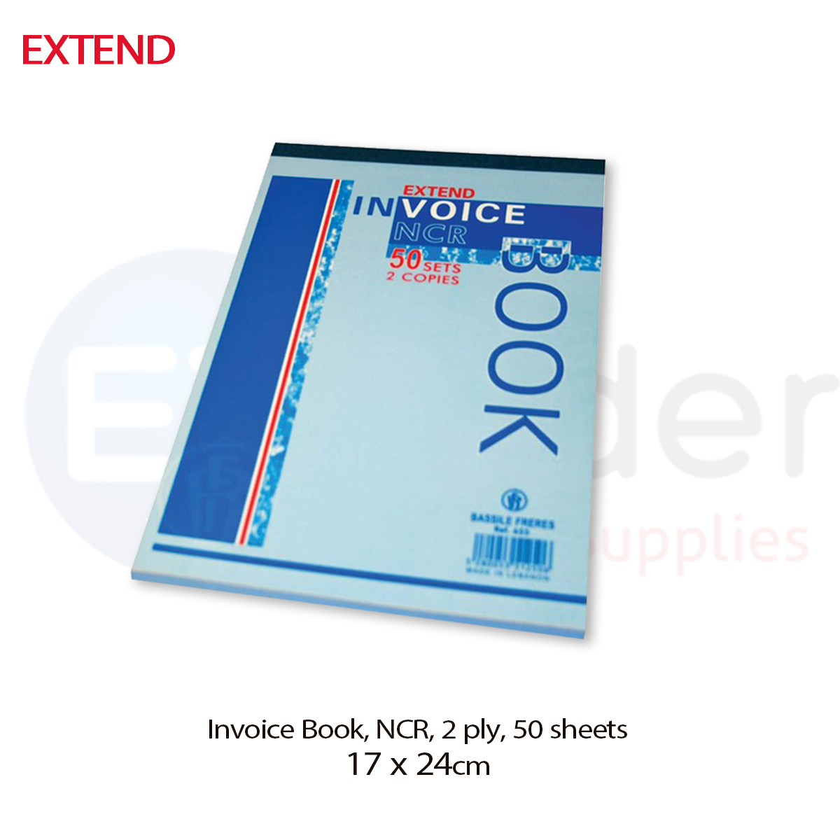 Invoice book, NCR, 2 ply, 17x24cm,50 Sheets, Ref- 655