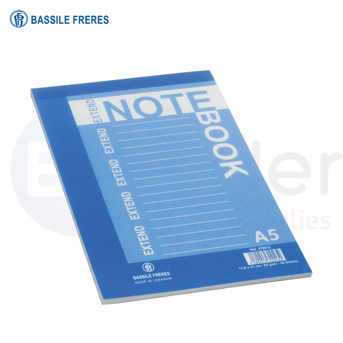 +BF Note pad, ruled , A5 , 15x21cm, 50 Sheets, BF-370013