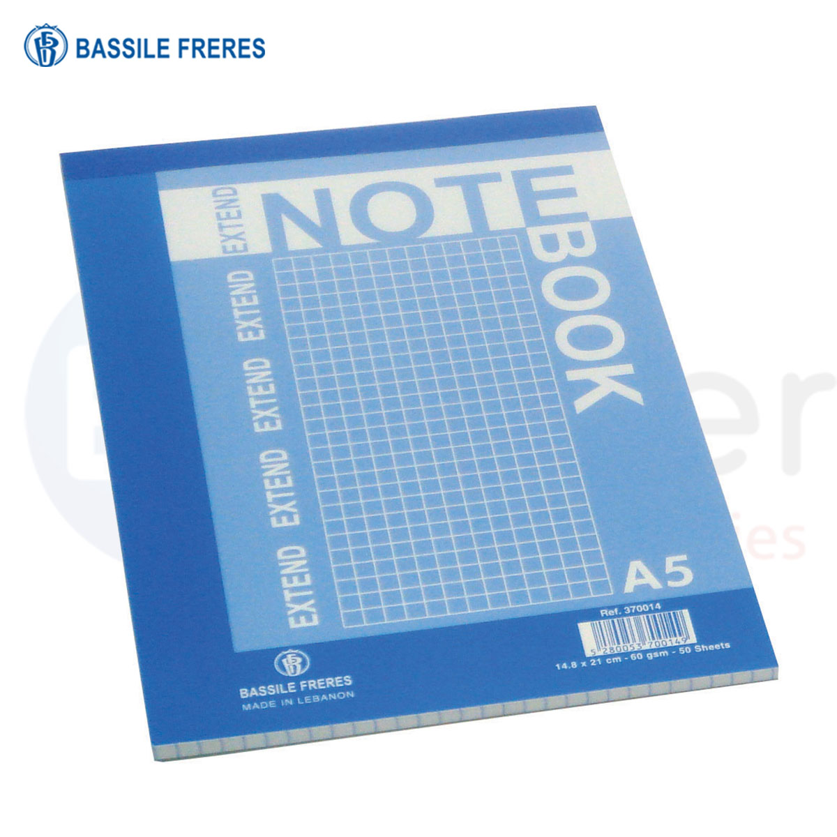 +BF Note pad, squares, A5, 13x21cm, 50 Sheets