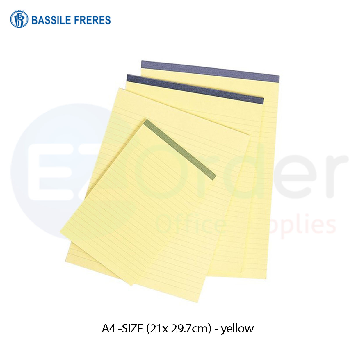 +Yellow pads A4, 21X29CM,  50 sheets,70gr.