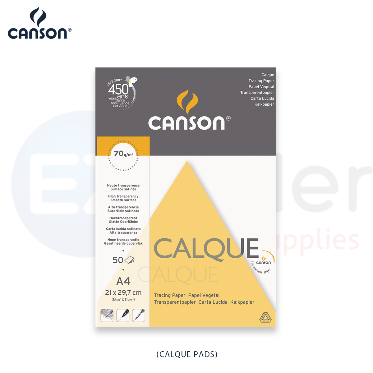 Tracing (calque) paper, Canson, A4, 70g/m2, 50 sh.
