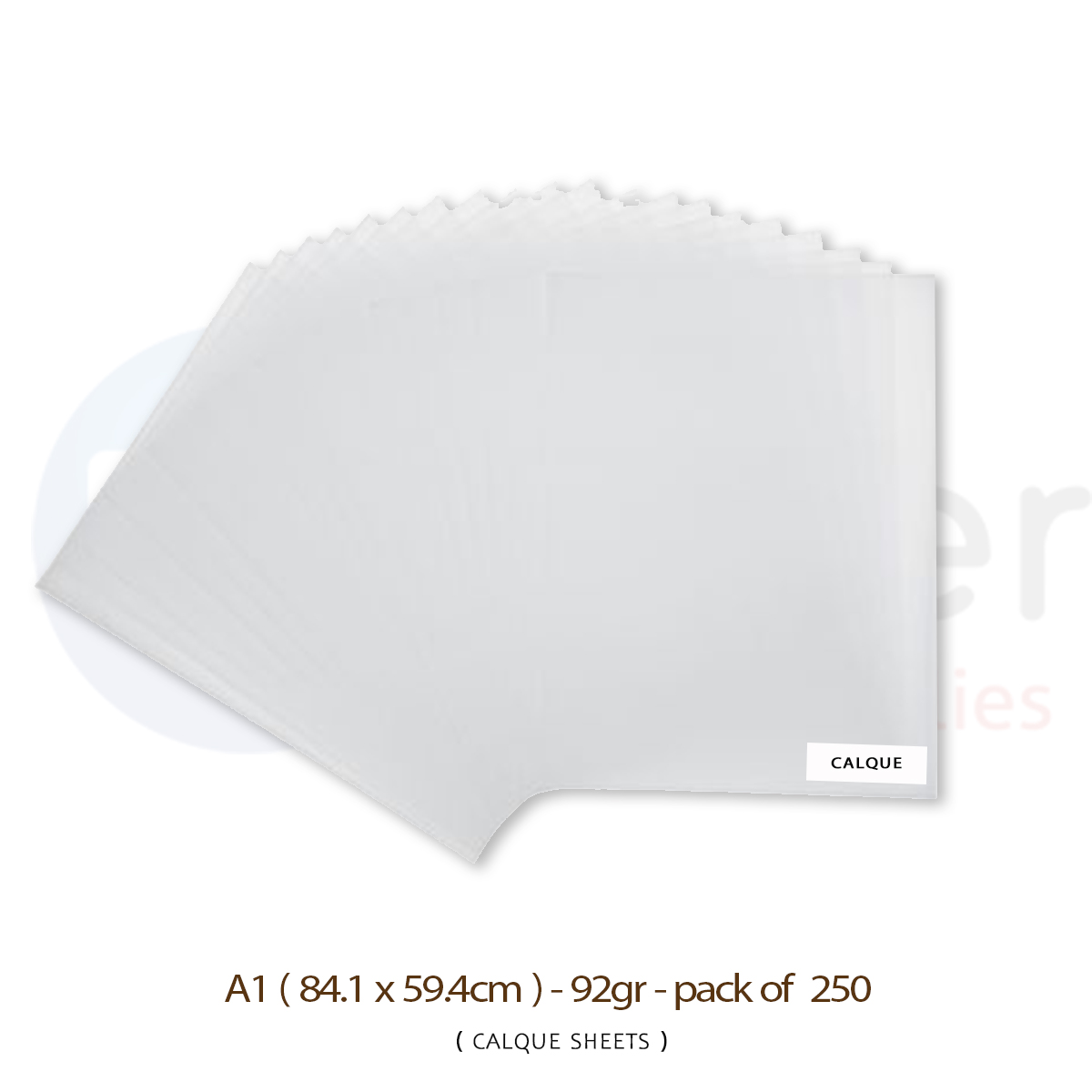 Calque paper A1,(84.1*59.4CM)  92gr.