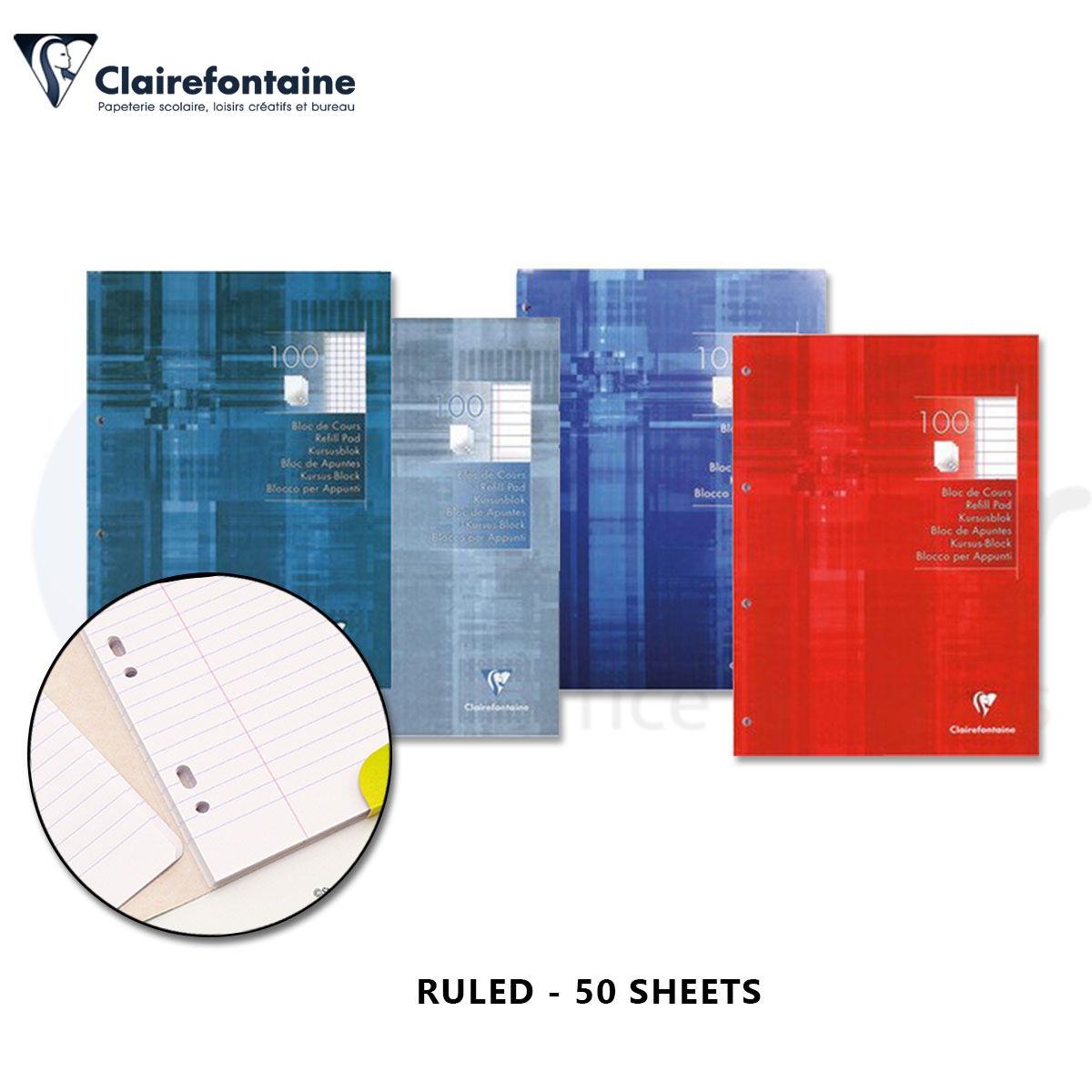 Clairefontaine,A4 refill paper,90gr ruled(50sht)