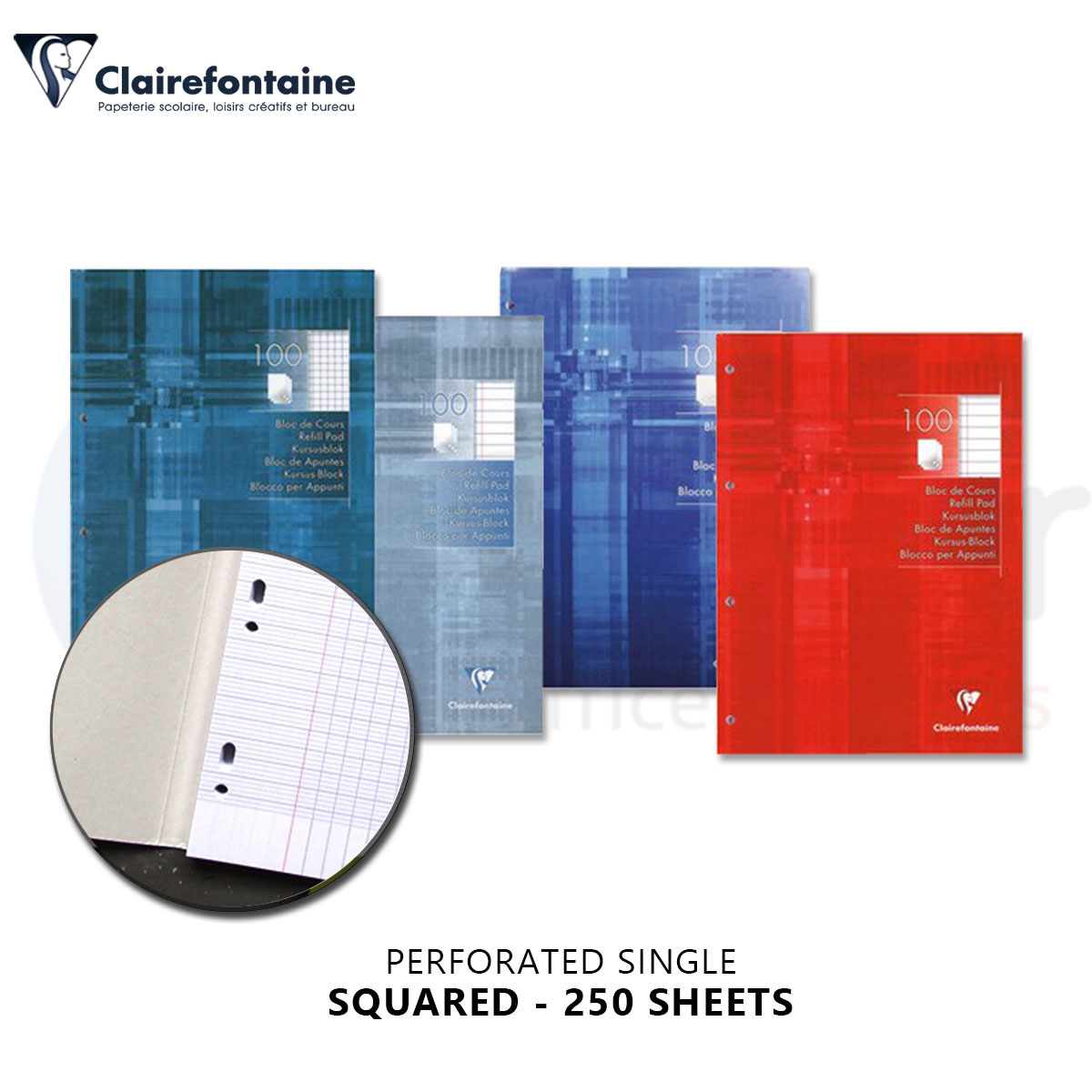 Clairefontaine,A4 refill paper,90gr squared(300sh+200FREE)
