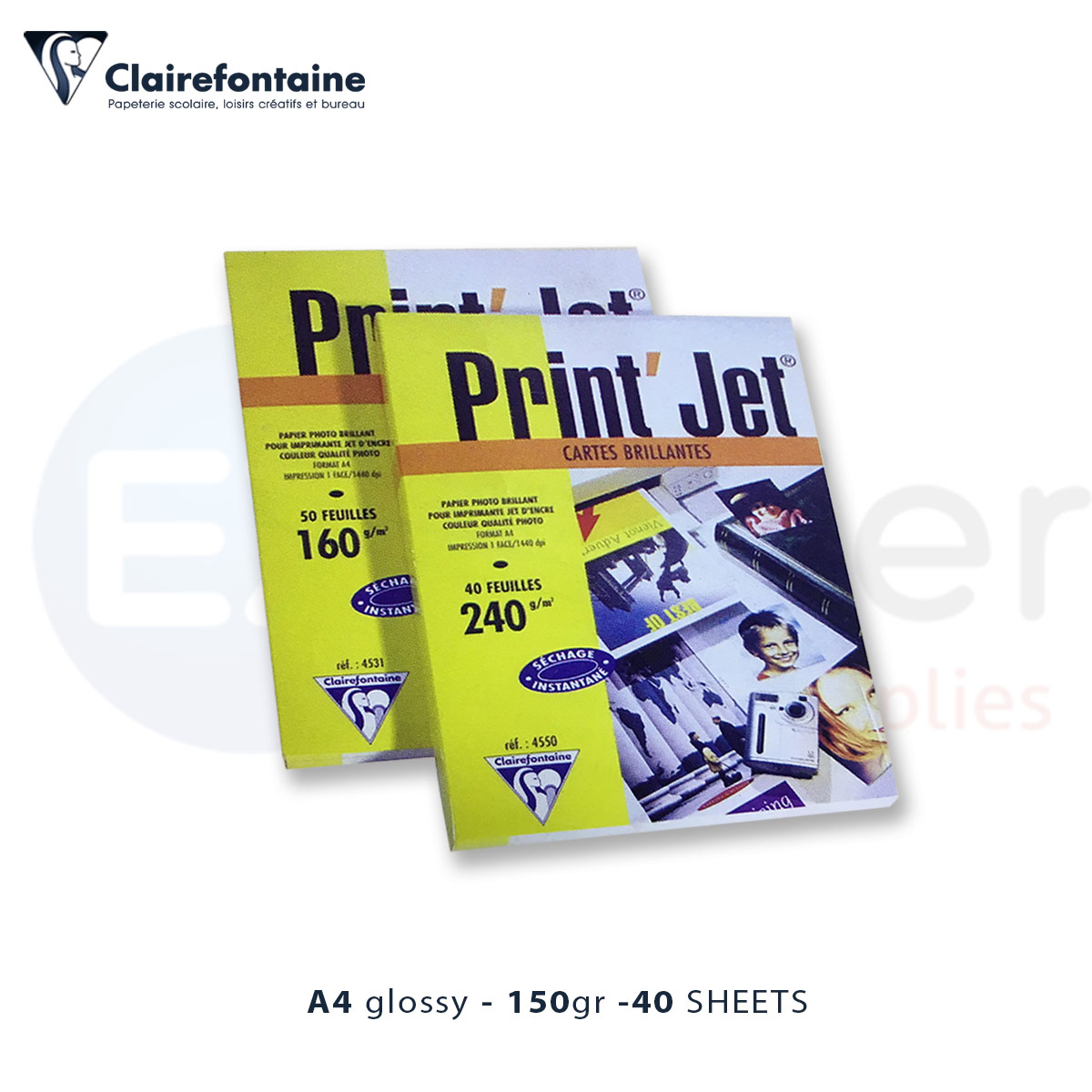 Clairefontaine A4 inkjet paper 150gr.(40sht)gloss