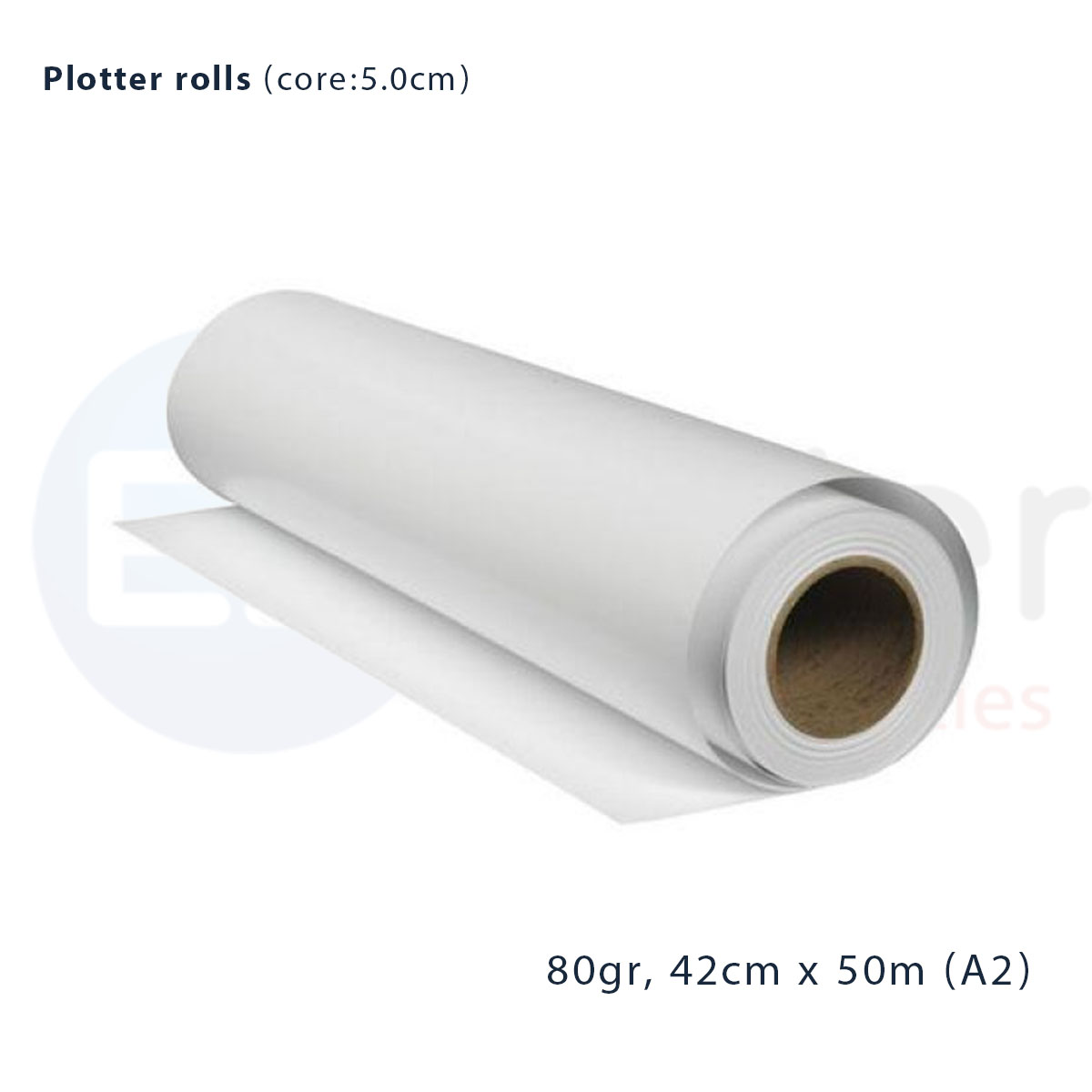 Plotter roll A2, 5cm core, 42cmx50m, 80gr