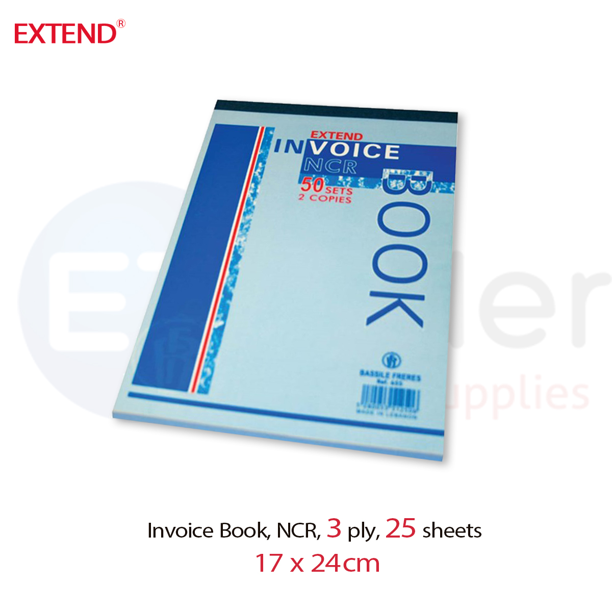 Invoice book, NCR, 2 ply, 12*17, 50 SHEETS