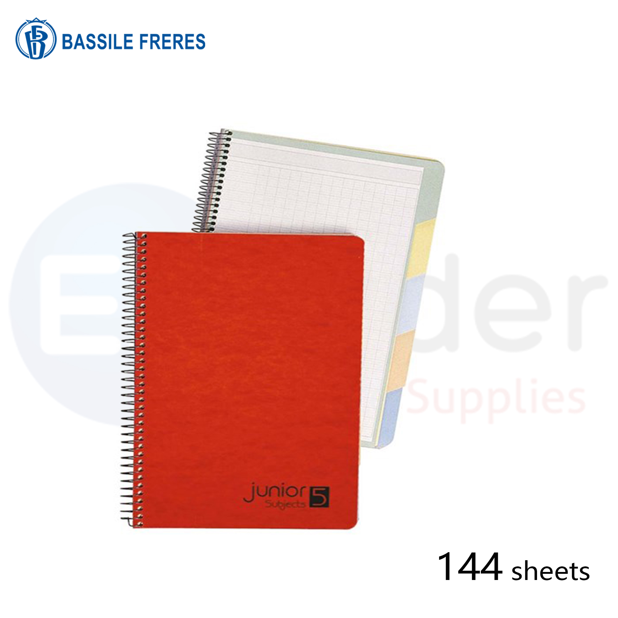 +5 subject note book A5 square,144 sht,