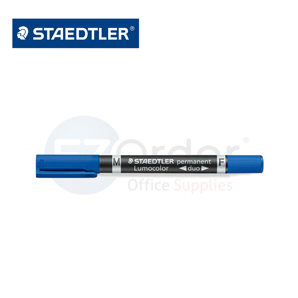 ++Staedtler OH pen double tip blue, PERMANENT