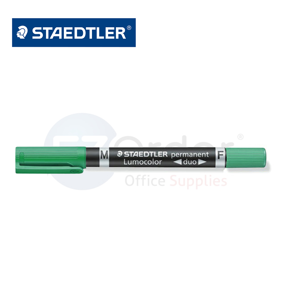 +Staedtler  OH pen double tip green PERMANENT