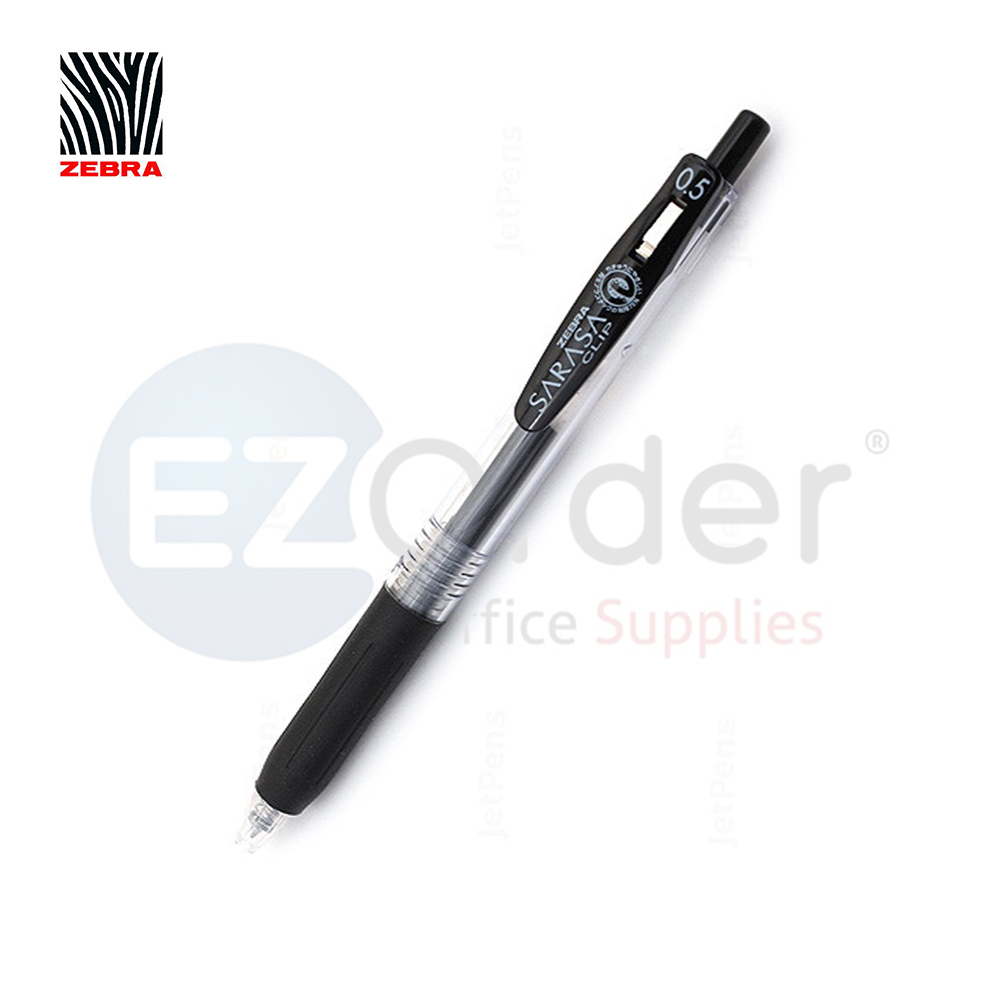 Zebra sarasaclip black retractable gel pen, 0.5MM/0.7MM