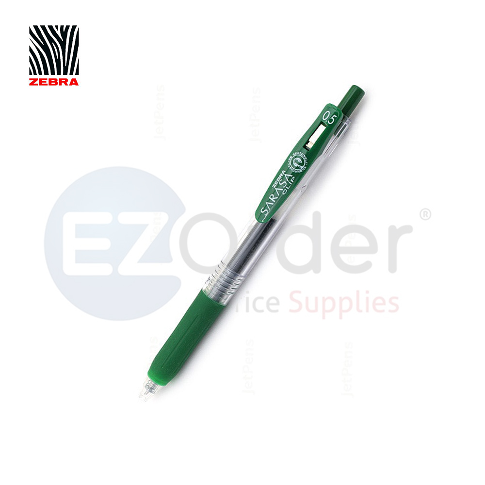 Zebra Sarasaclip green retractable gel pen