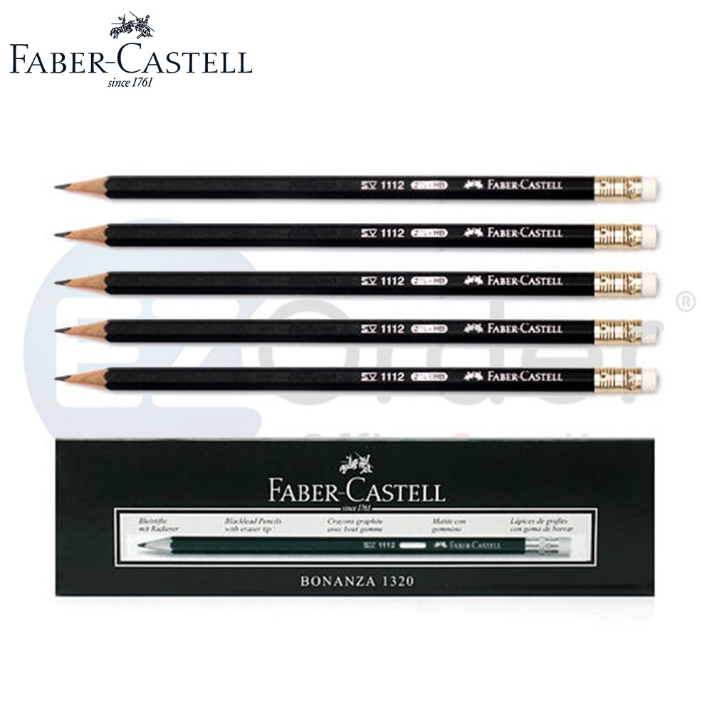 +Faber Castell  Pencils Black Body (12/Box) HB
