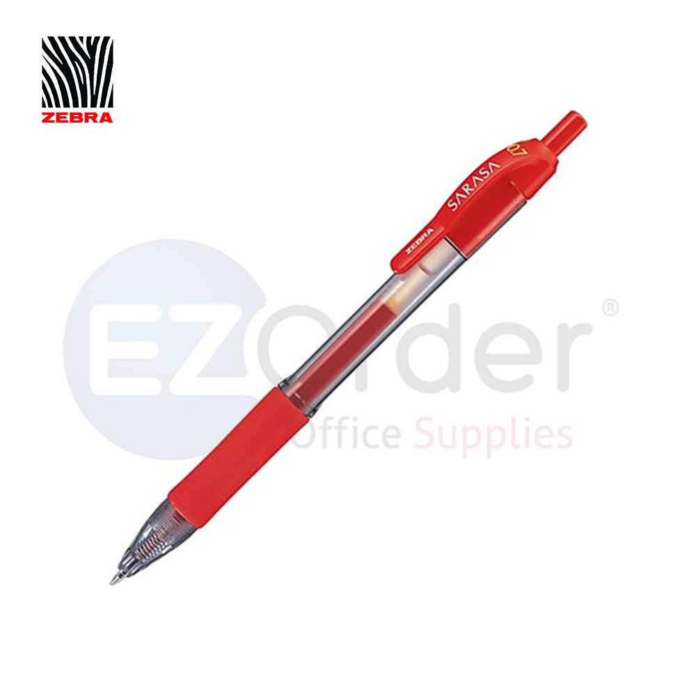 Zebra Sarasa retractable gel pen .7mm,red