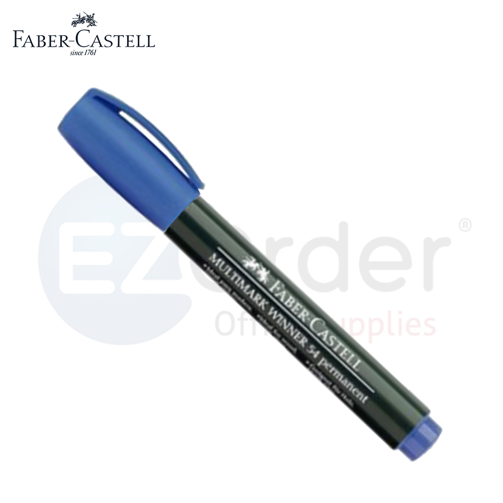 Permanent marker,Faber Castell round tip,blue