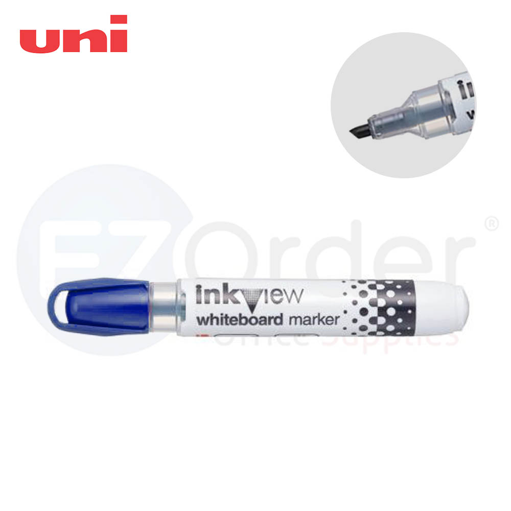 Uni  Whiteboard Marker, Chisel, blue