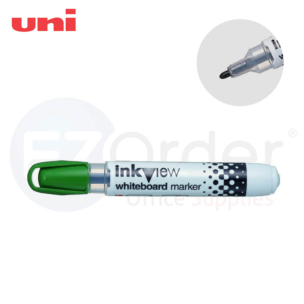 Uni  Whiteboard Marker, Round, green