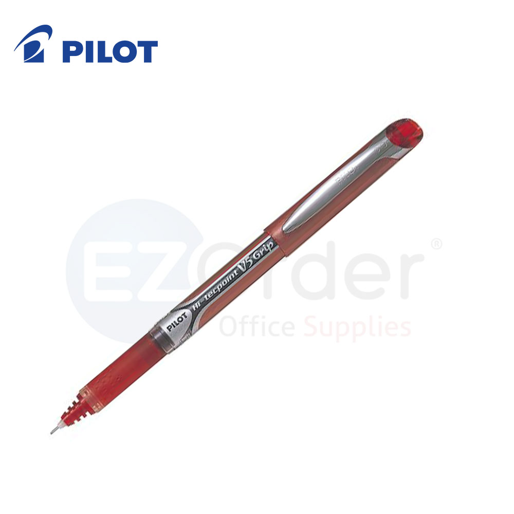 Pilot Hi-Tecpoint grip red,V-5/V-7/V-10, NEEDLE POINT