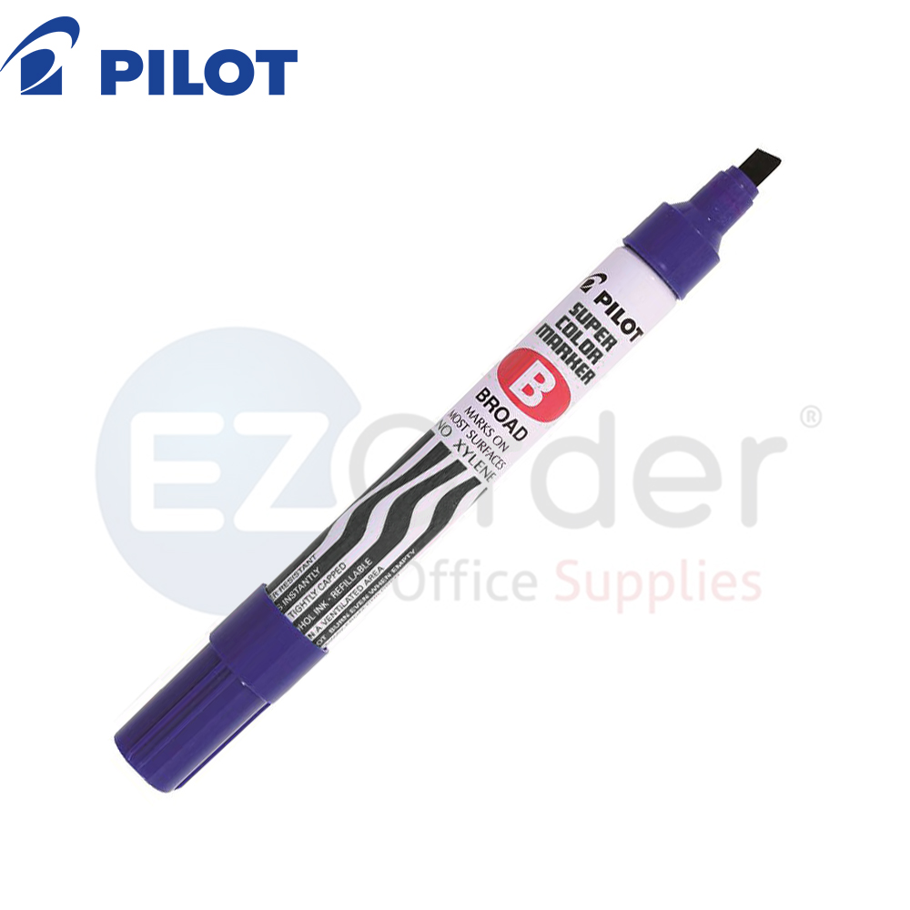 Pilot permanent marker chisel tip blue