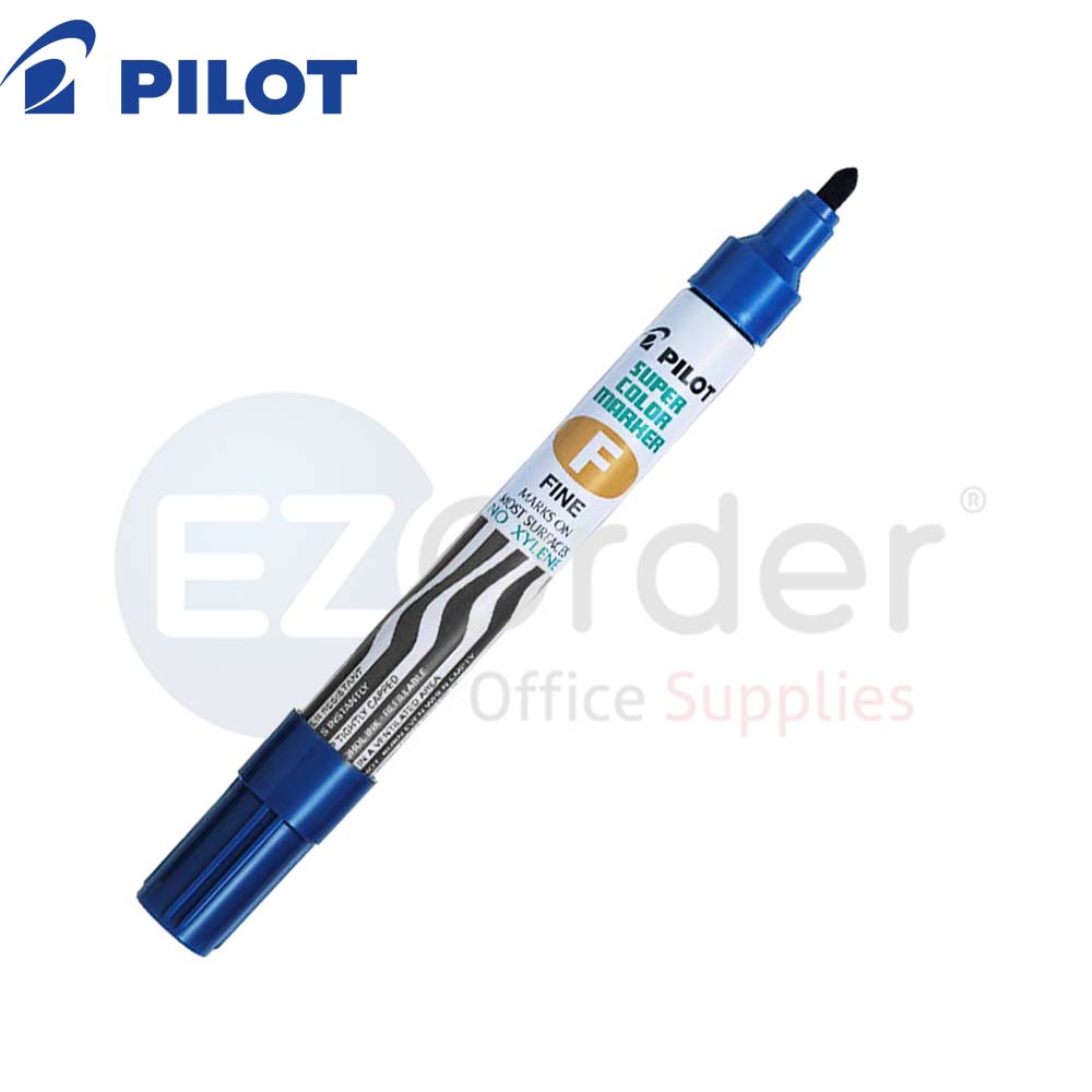 Pilot permanent marker round tip blue