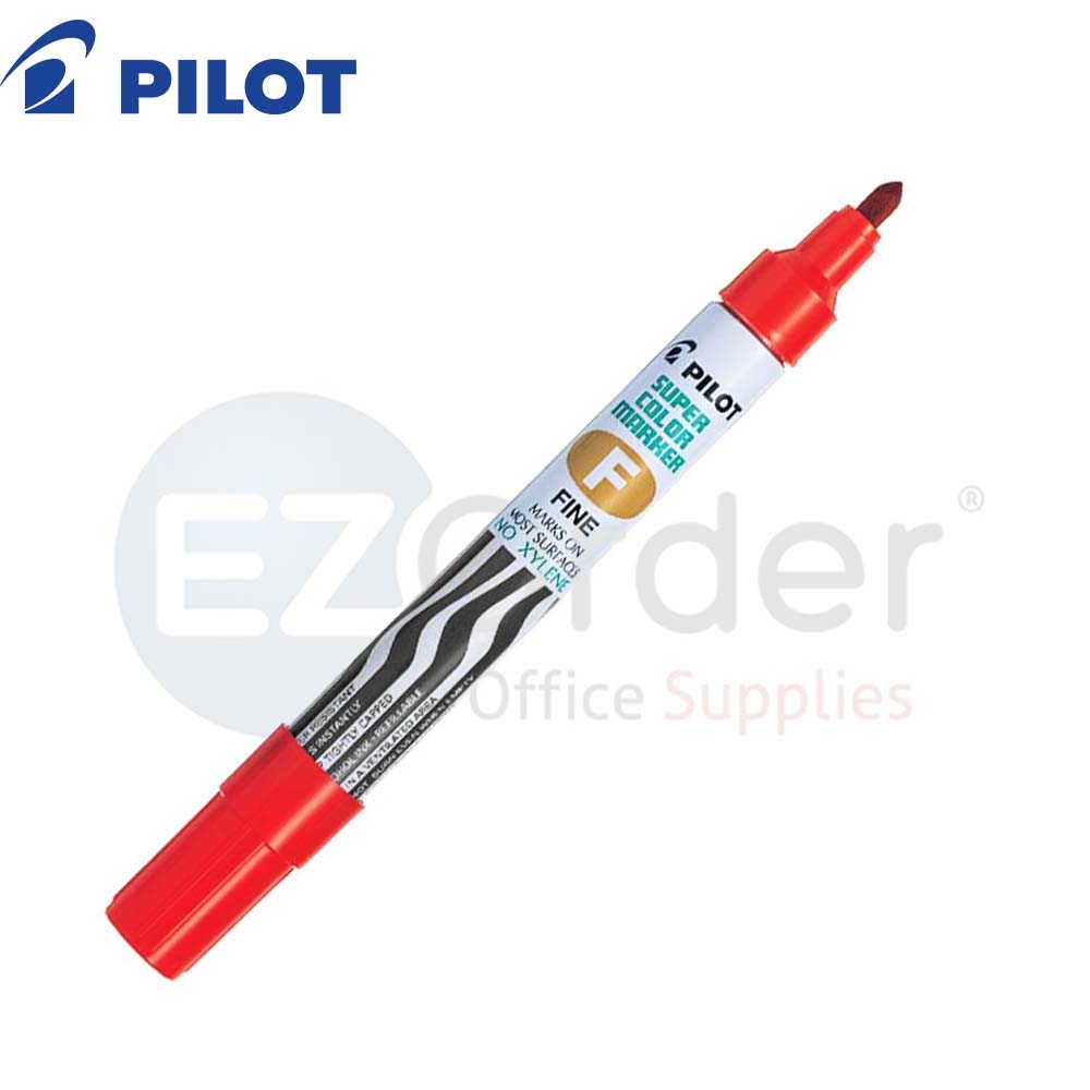 Pilot permanent marker round tip red