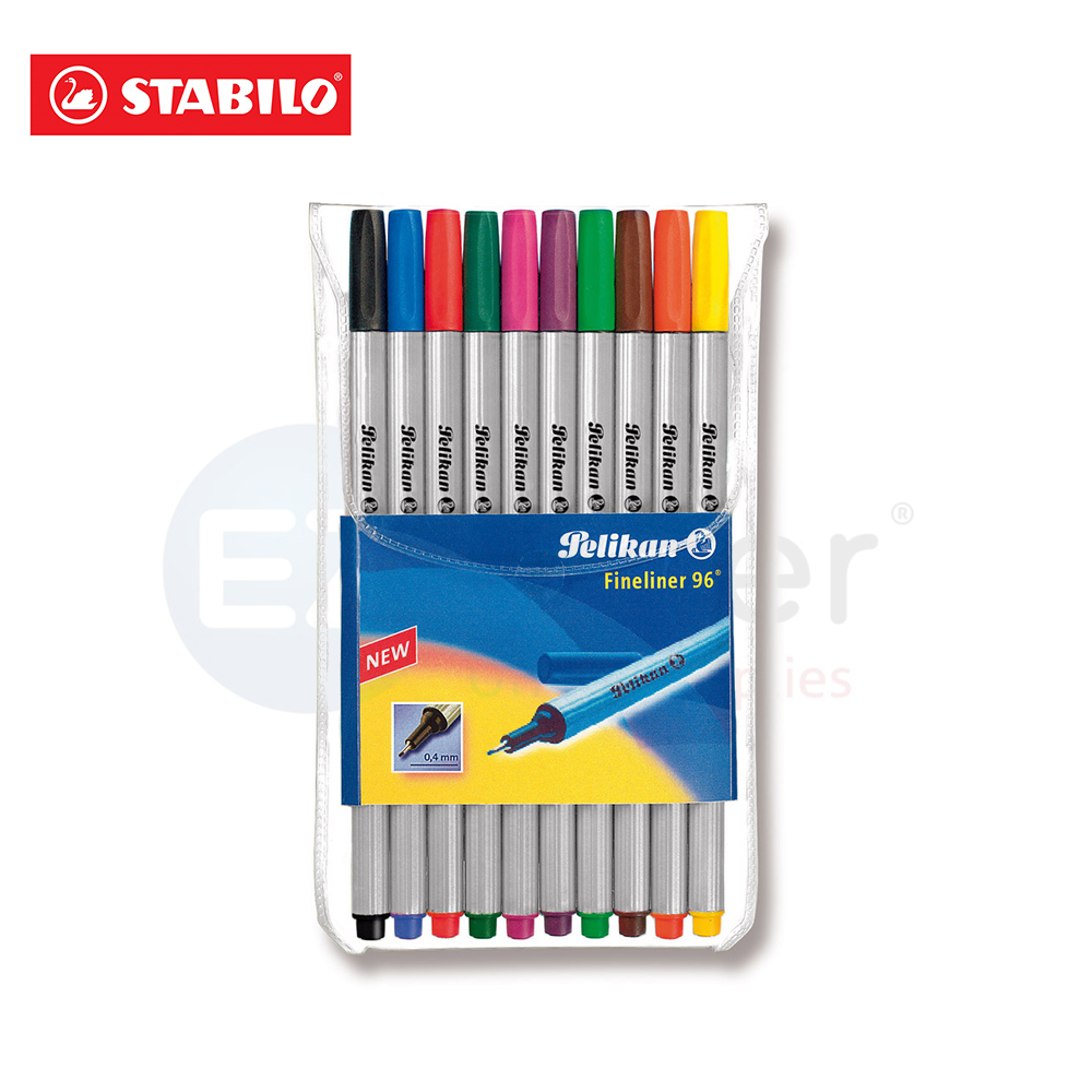 Pelikan fineliner Wallet/10(4BK.3BL,2RD.1GR)