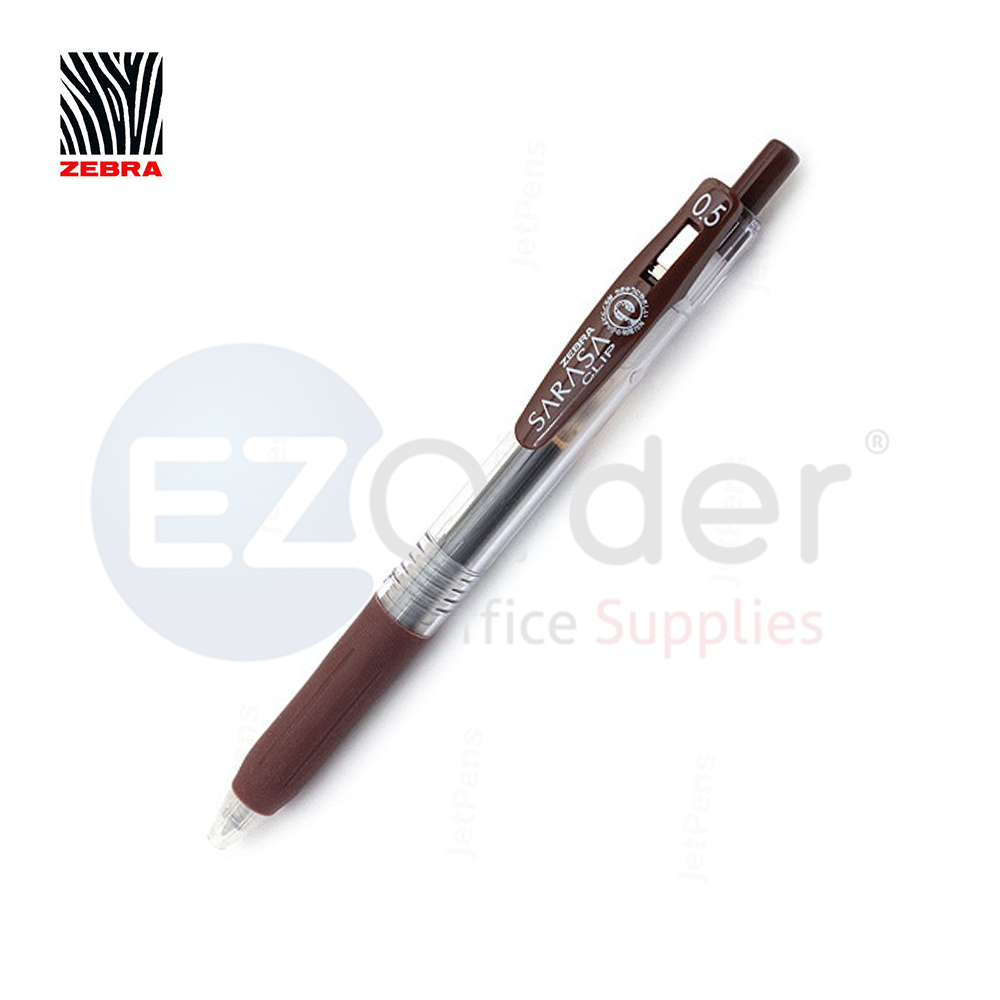 Zebra Sarasaclip brown retarctable gelpen 0.5-0.7