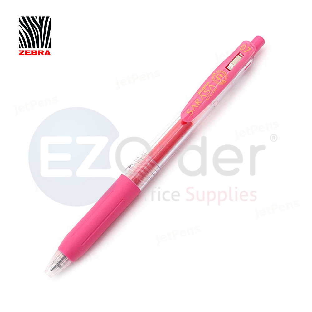 Zebra Sarasaclip pink retarctable gelpen 0.5-0.7