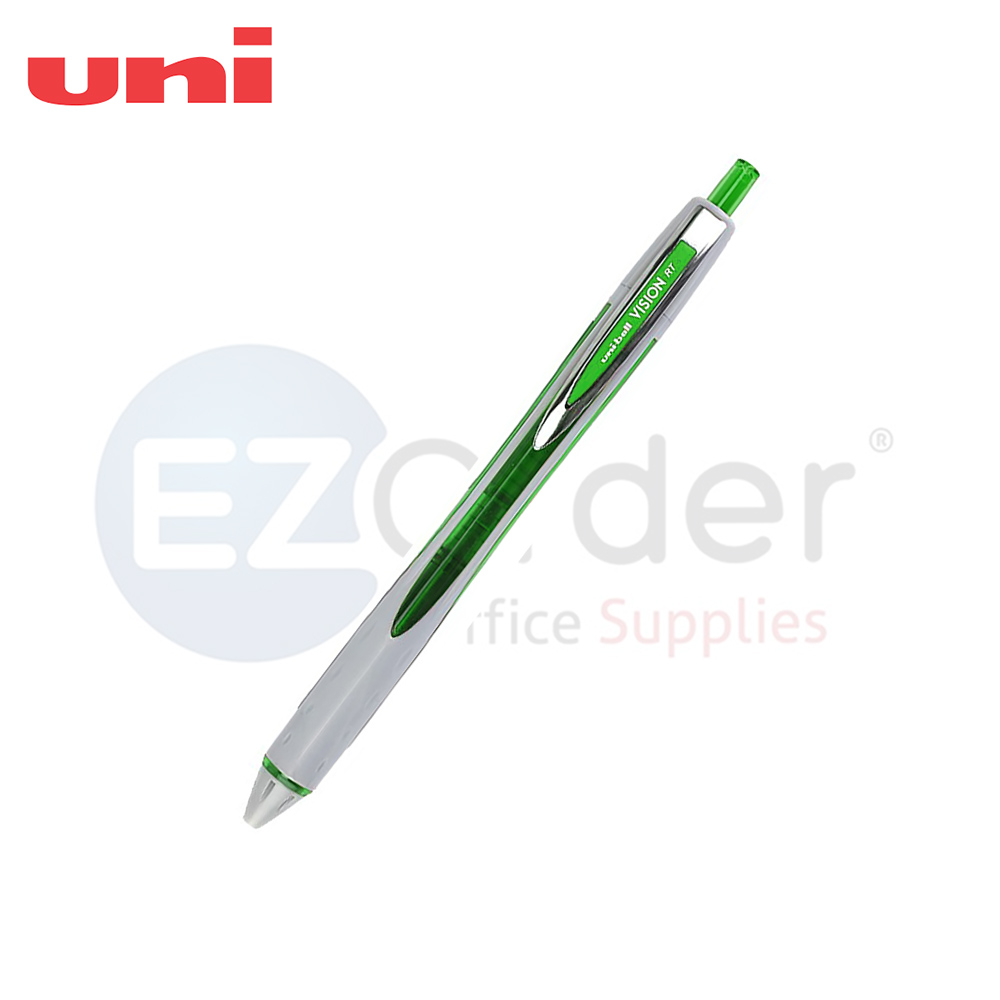 Uniball roller gel pen retractable,green 0.8mm