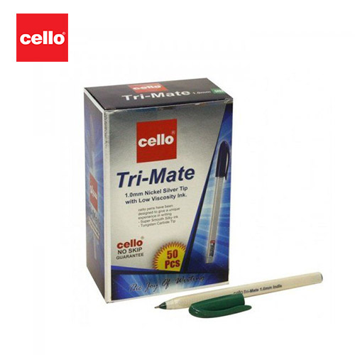 CELLO TRIMATE ball point pen ,green, triangular grip
