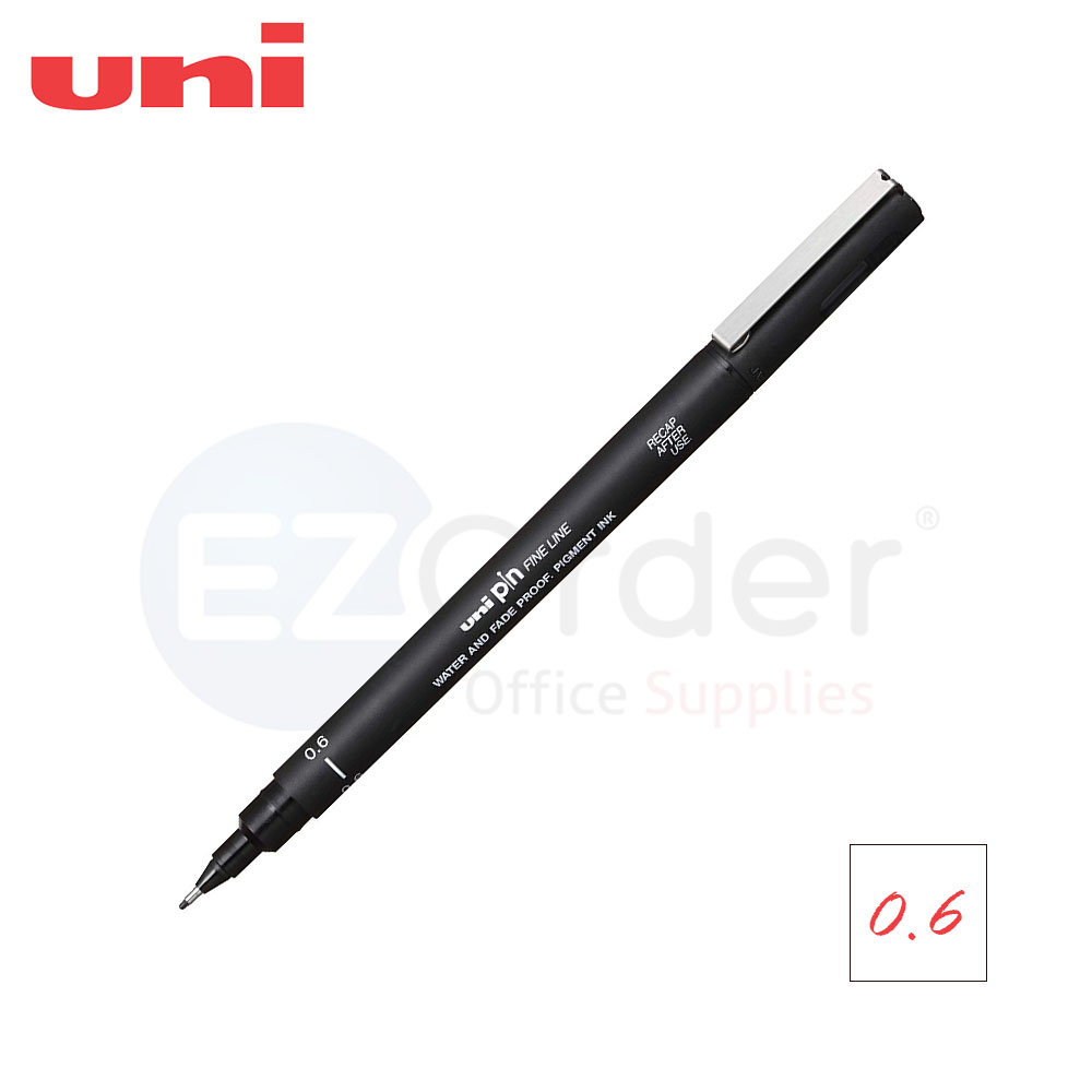 Uni Pin, 0.6mm, pigment pen ONLY BLACK