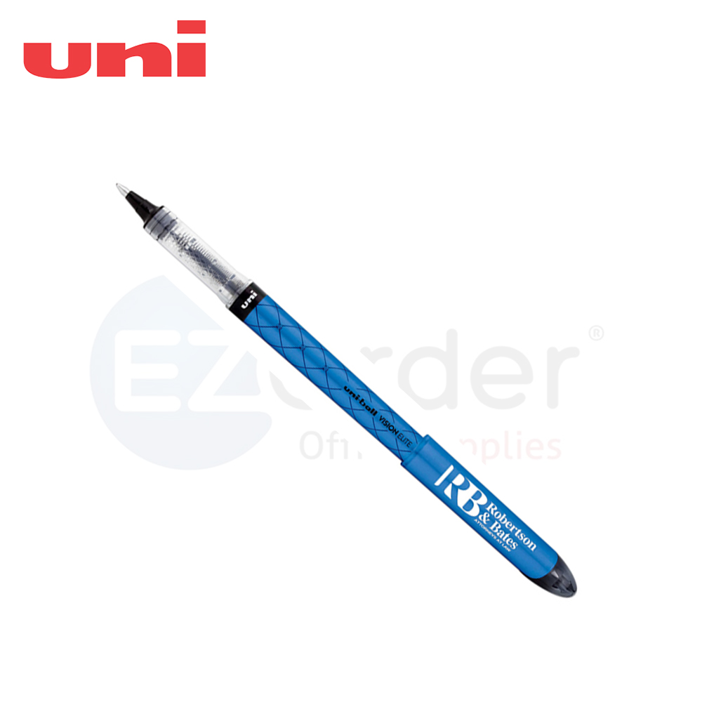 Uni-ball Vision Elite, 0.8mm, BLUE DEA DESIGN black ink