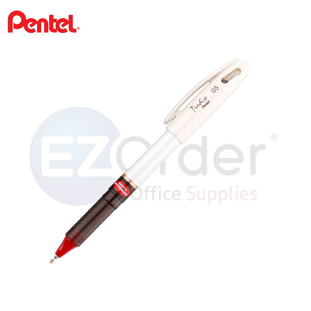PENTEL TRADIO   liquid gel  Pen red 0.7mm white body