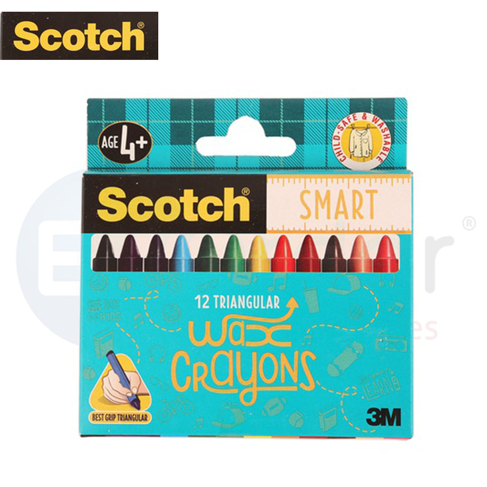 SCOTCH colored grip wax crayons  (12colors)