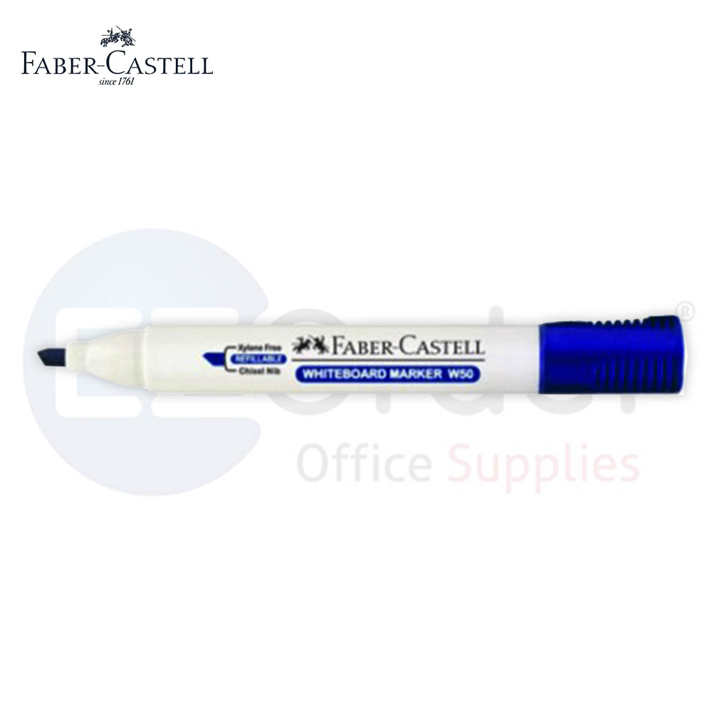 Faber castel white board marker chisel tip blue