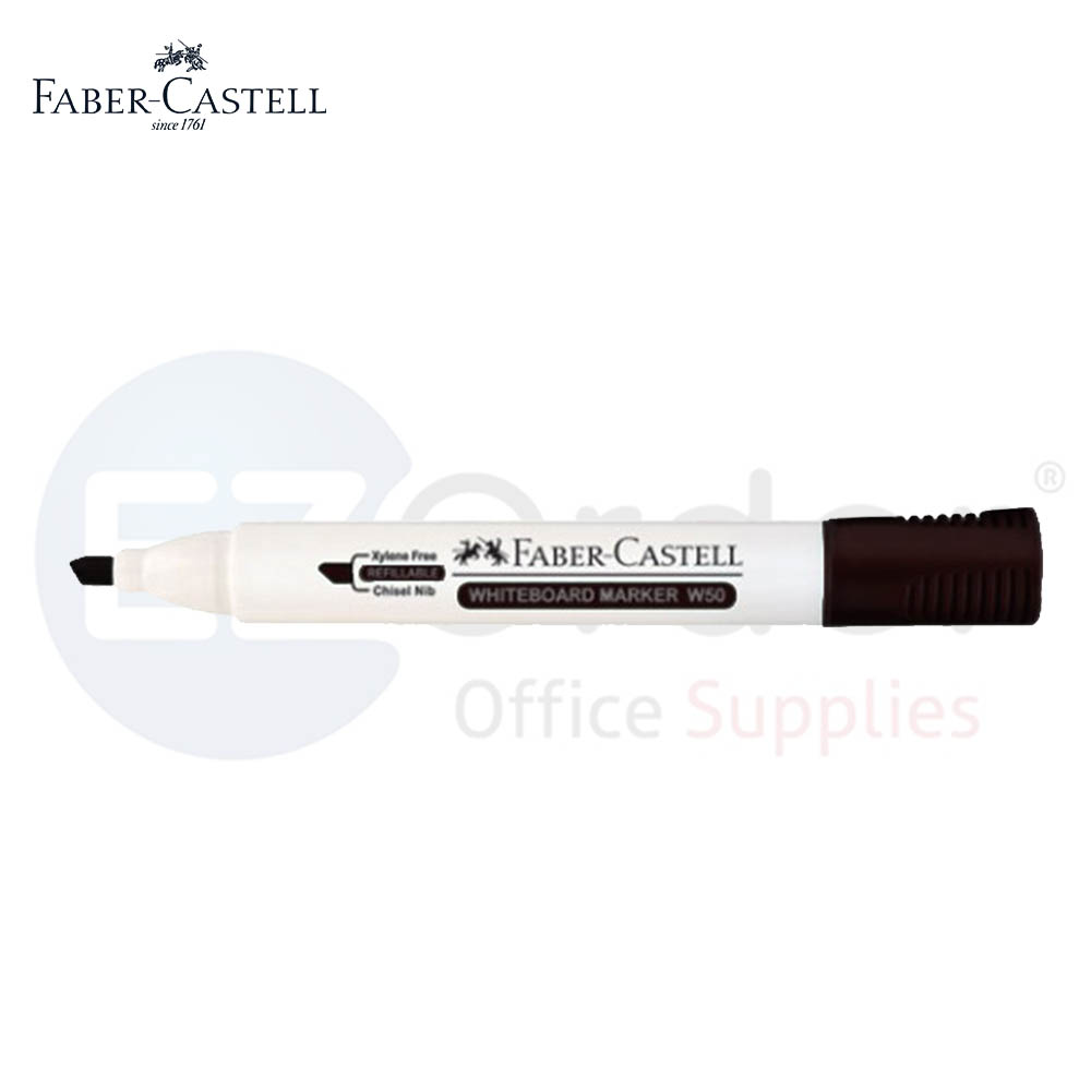 Faber castel white board marker chisel tip black