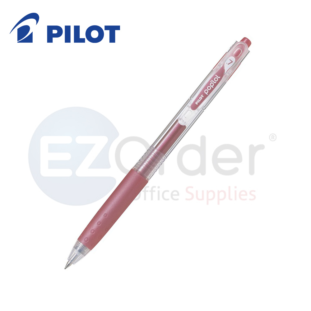 Pilot POP LOL Gel Pen  rectractable 0.7MM metalik pink