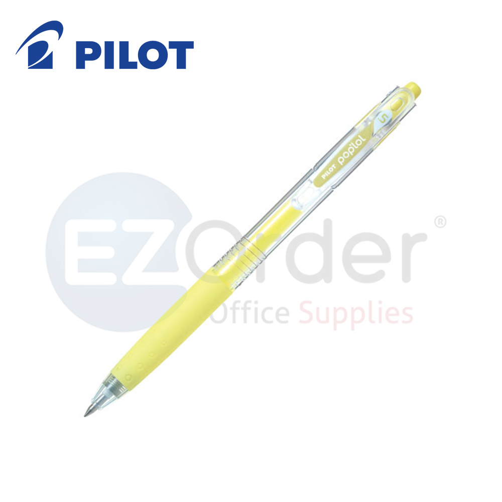 Pilot POP LOL Gel Pen  rectractable 0.7MM pastel yellow